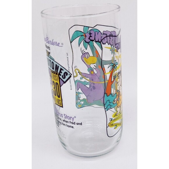 Vintage Hardees Flintstones The First 30 Years Glass Dino The Snorkasaurus Story - Picture 4 of 8